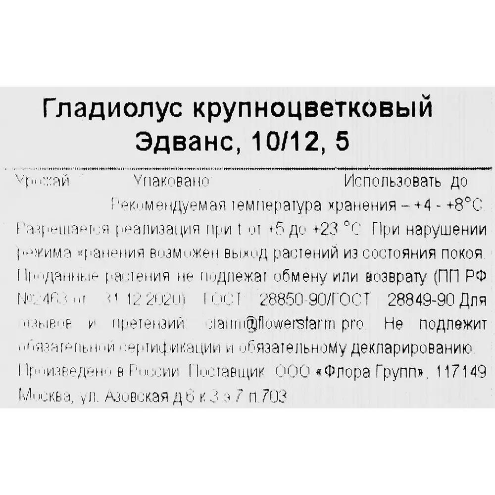 Гладиолус крупноцветковый Эдванс 86735676 STLM-2147726 Santreyd  - Вид №2