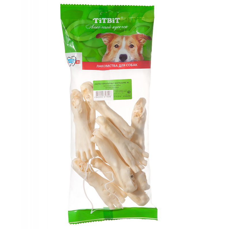 ПР0020275 Лакомство для собак Лапки кроличьи большие XL TITBIT 