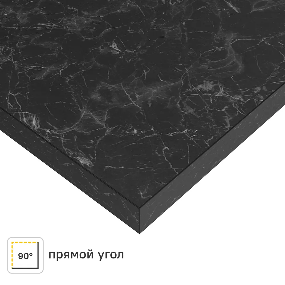 Столешница Delinia Кунгур 120x3.9x80 см HPL/ДСП цвет черный ДСП Прямой угол STLM-2212223