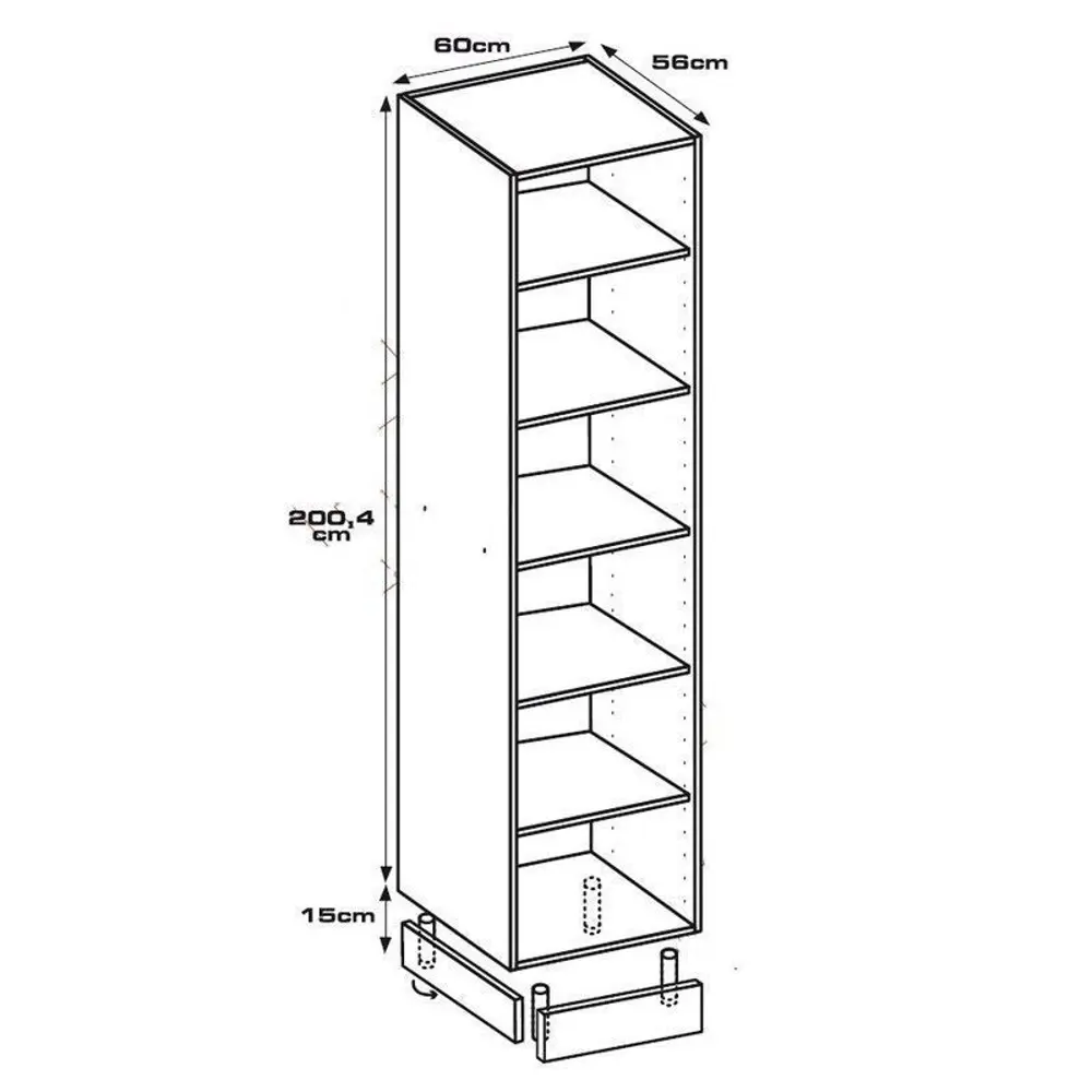 Колонка напольная 60x200x56 см, ЛДСП, цвет белый 82240157 STLM-2131148 DELINIA  - Вид №5