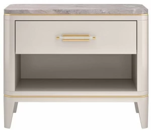 FRATO Прямоугольная прикроватная тумбочка из лакированной древесины с ящиками Clicquot Ffu020007abp