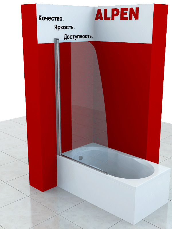 Душевая шторка ALPEN A170N-90  - Вид №1