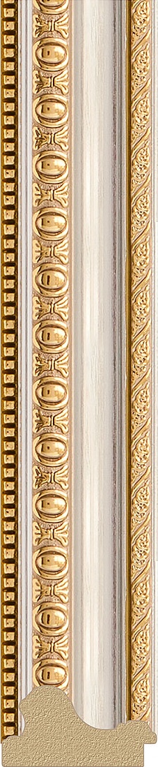 BY 7051 Зеркало в багетной раме - золотые бусы на серебре 60 mm EVOFORM Octagon - Вид №3