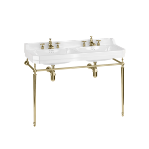 Burlington Edwardian Двойная раковина Edwardian 1200 мм с золотой умывальником с 2-мя отверстиями под смеситель B21 2TH-T51 GOLD