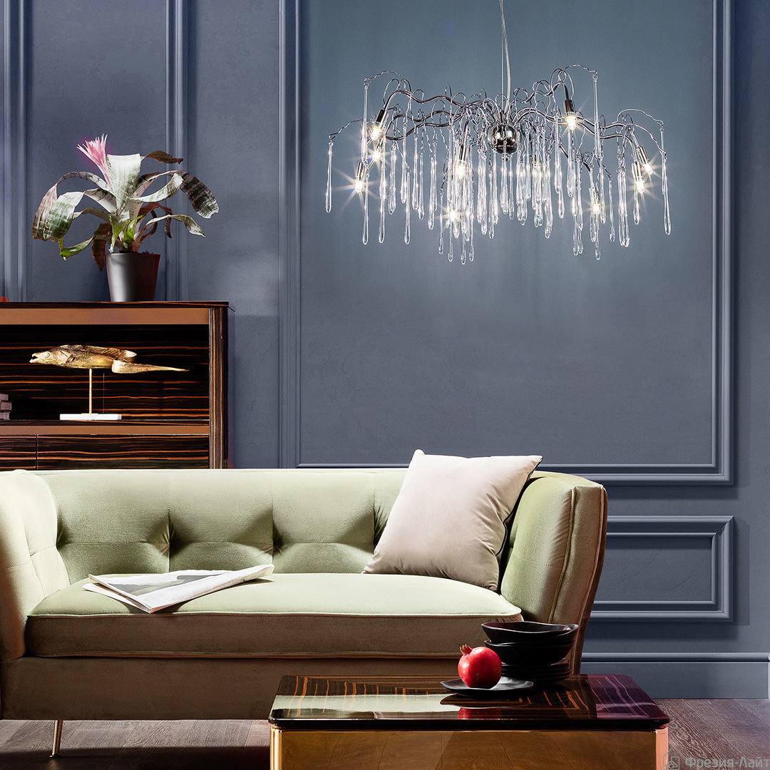 Frezia Light 1005/10 A хром подвесная люстра на 10 лампочек 117639