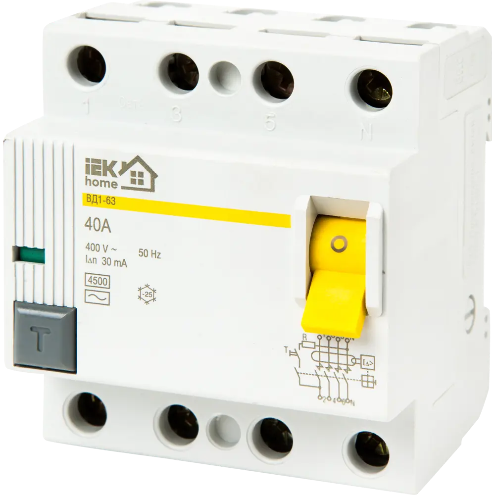 IEK HOME УЗО ВД1-63 - защита от токов утечки 40А 18078501 STLM-0009439