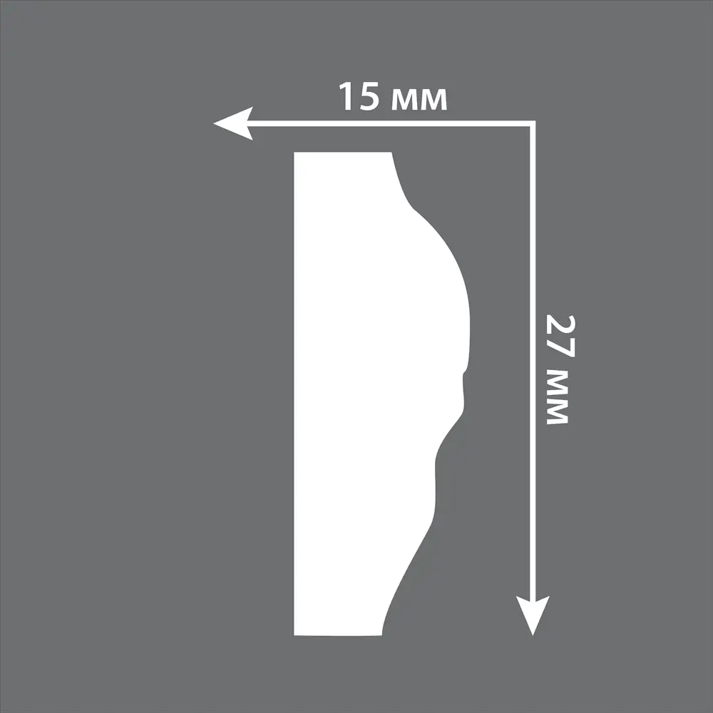 Молдинг настенный полистирол Decomaster 128D-18D бежевый 15х27х2000 мм STLM-2007071 - Вид №3
