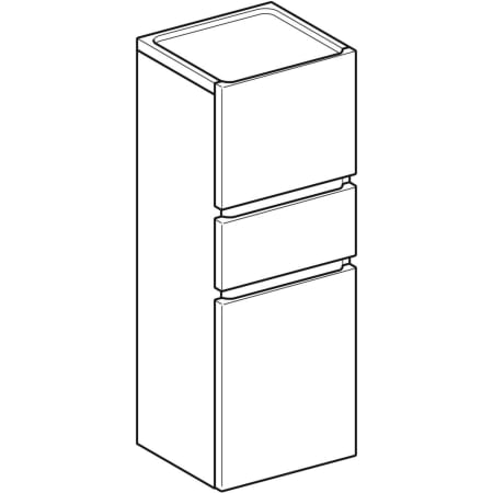 869033000 Шкафчик средней высоты Geberit Renova Plan с двумя дверями и одним выдвижным ящиком Geberit  - Вид №1