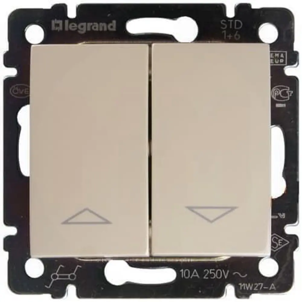 Выключатель для жалюзи Legrand VLN, цвет слоновая кость Valena STLM-2147005