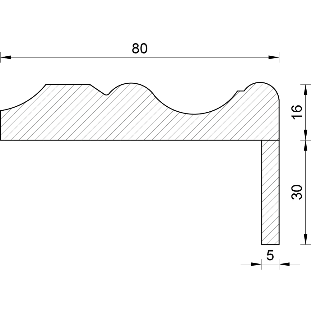 Телескопический наличник Волна МДФ 2400x80x16 мм белый эмаль (5 шт.) 89432553 Santreyd STLM-1581513