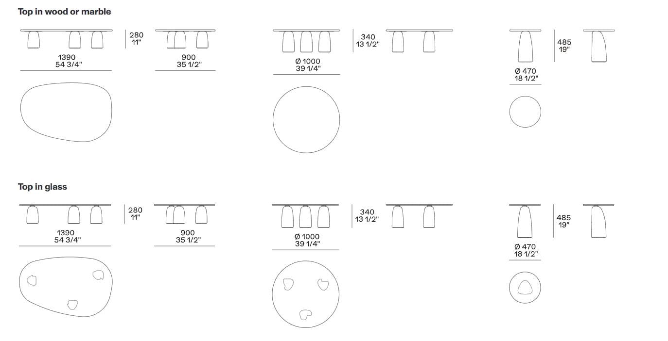 Журнальный столик с основанием вяза Poliform Strata ARCH-00065875 - Вид №2
