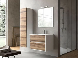 Mobiltesino Подвесная тумба под умывальник из ламината с ящиками Skin