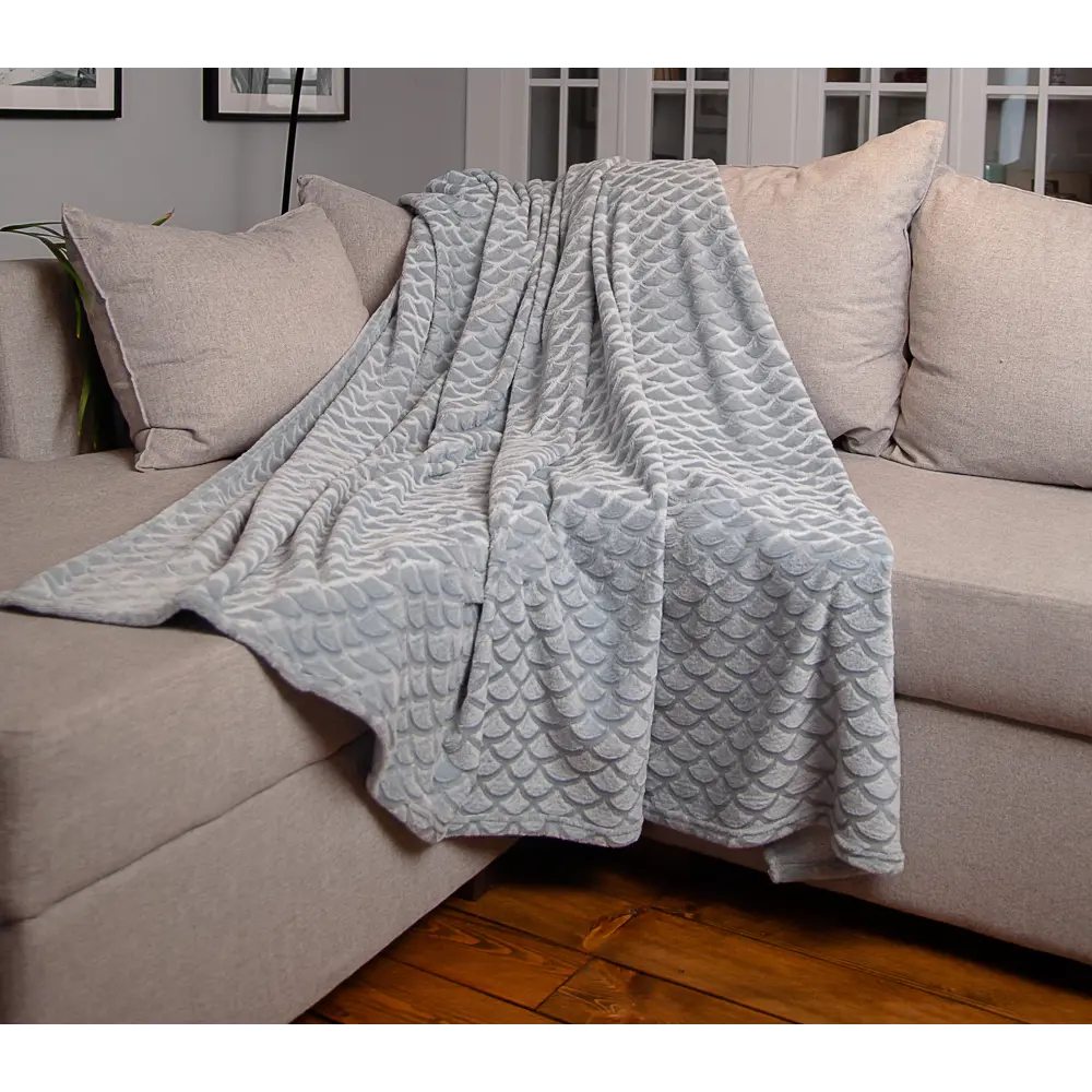 Плед Aglae 180x200 см фланель цвет серый Ardenza Весеннее промо STLM-2141467 - Вид №3