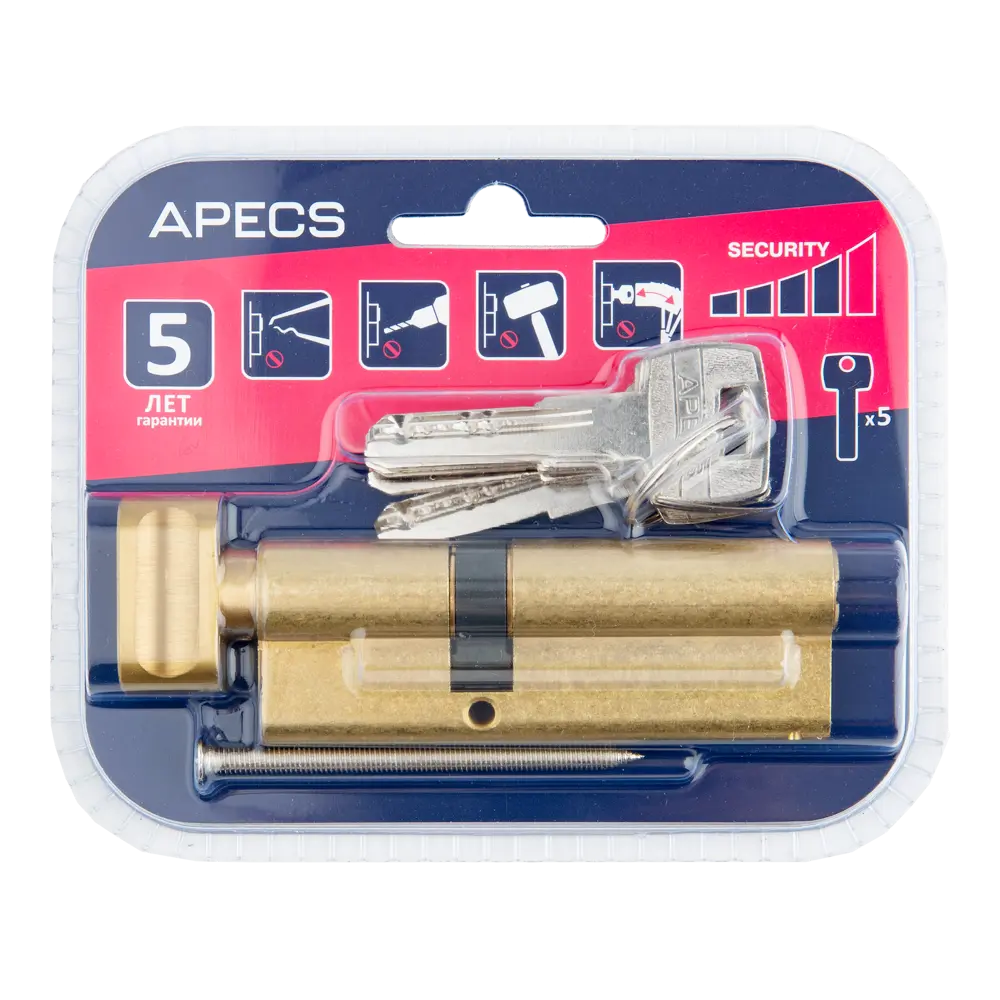 Цилиндр дверной APECS Pro с защитой от выбивания, золото 85559790 PRO LM STLM-0896683 - Вид №2