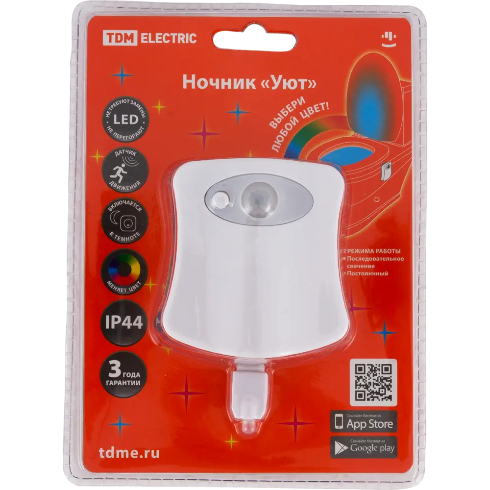 Подсветка унитаза RGB с датчиком движения 3хААА TDM ELECTRIC STLM-2133454 - Вид №5