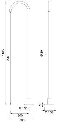 Ceadesign Напольный излив из нержавеющей стали для умывальника Free ideas Fre 197 - Вид №1