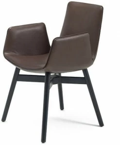 Freifrau Кожаное кресло с подлокотниками Amelie