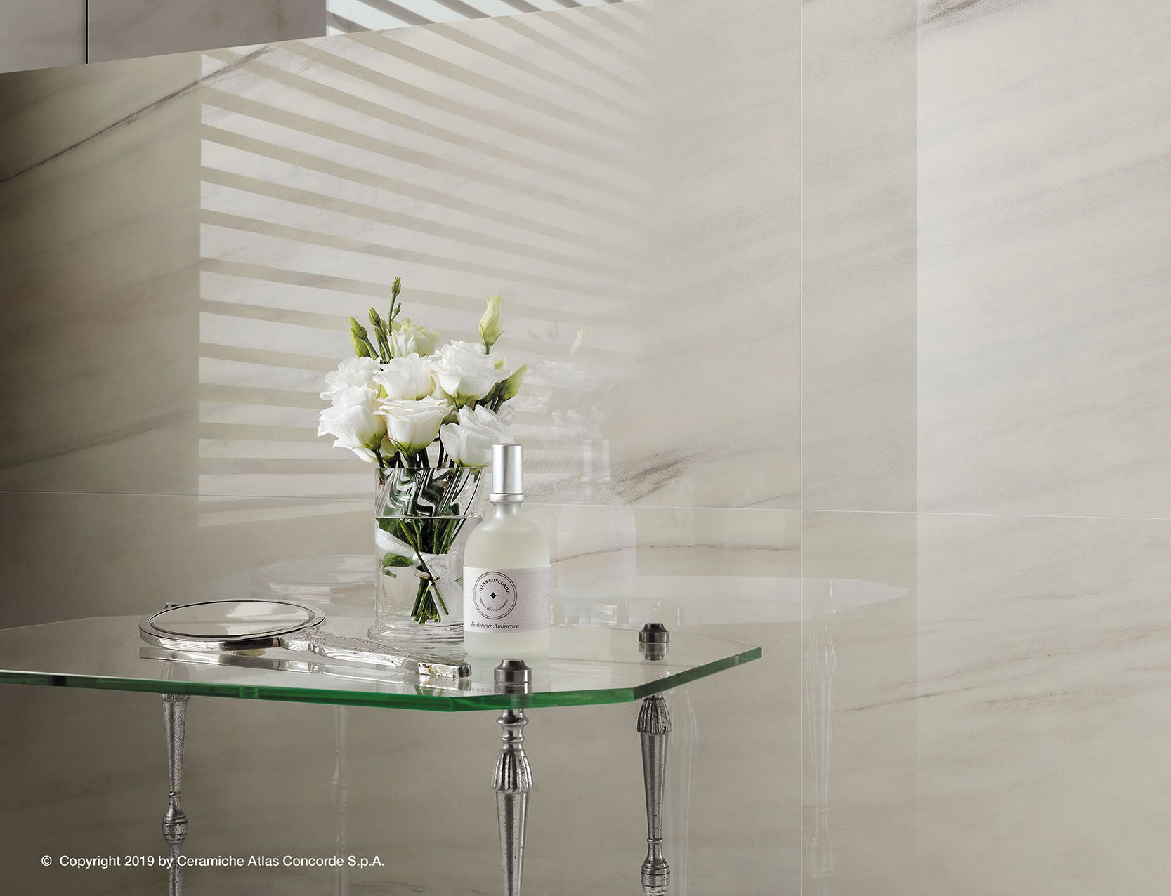 Белое керамическое покрытие с эффектом мрамора Atlas Concorde Marvel Dream ARCH-00073412 - Вид №32