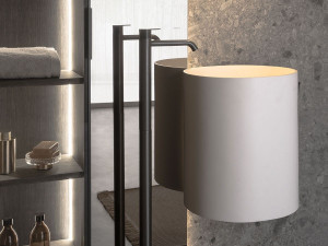 Круглый подвесной умывальник из твердой поверхности