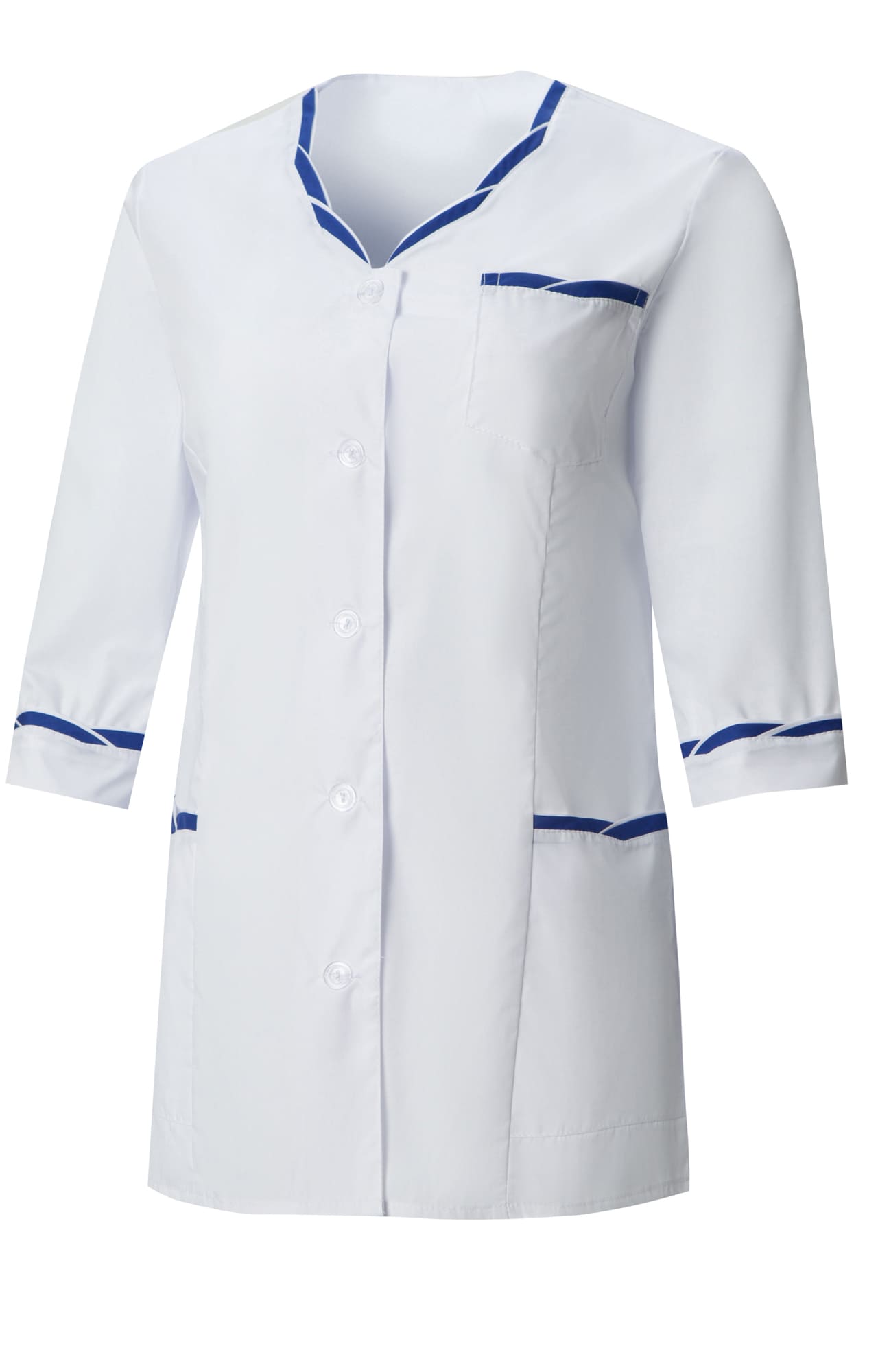 66126 Костюм "Ольга" белый с васильком  Медицинская одежда  размер 48/158-164 Спецодежда  - Вид №1