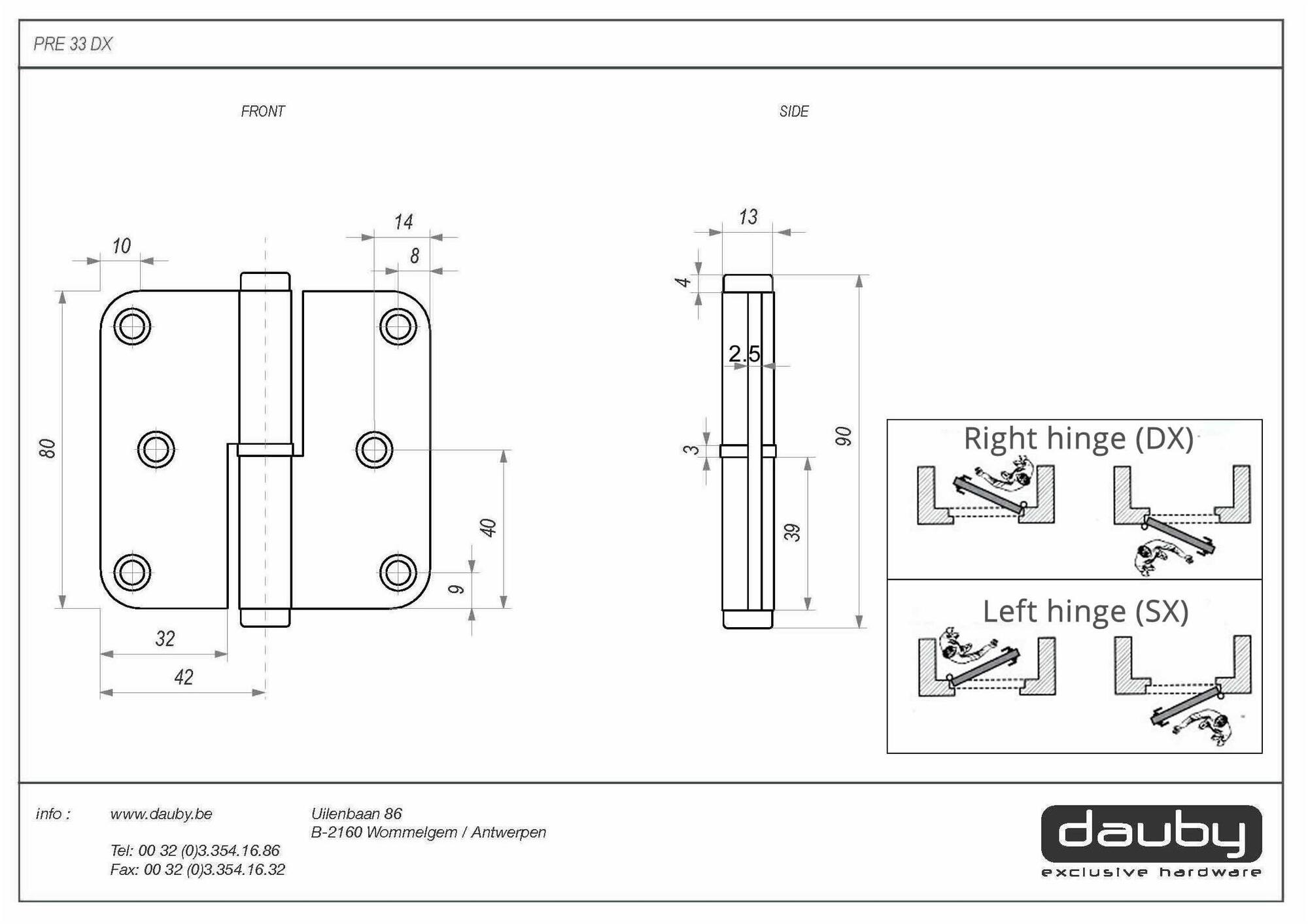 Dauby Дверные петли Pure® 9221 - Вид №1