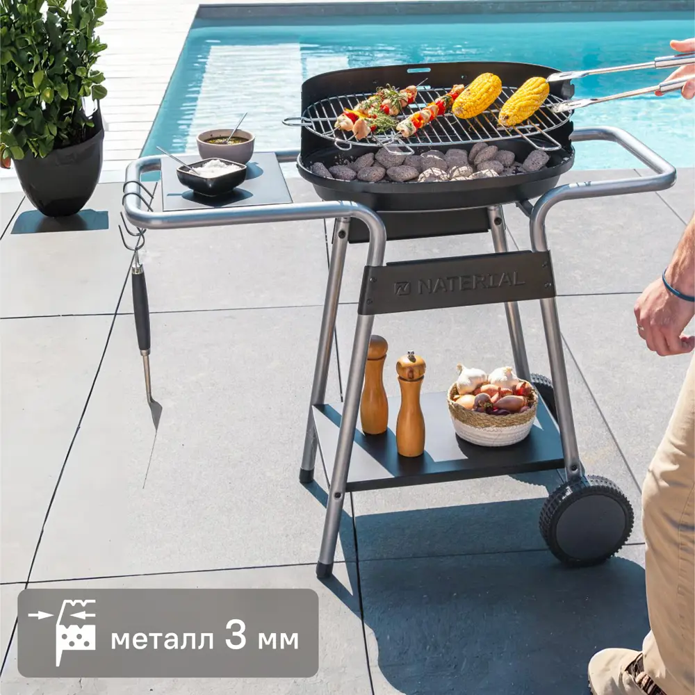 Мобильный угольный гриль Naterial Darius для пикников и дачи 84178221 STLM-0046917