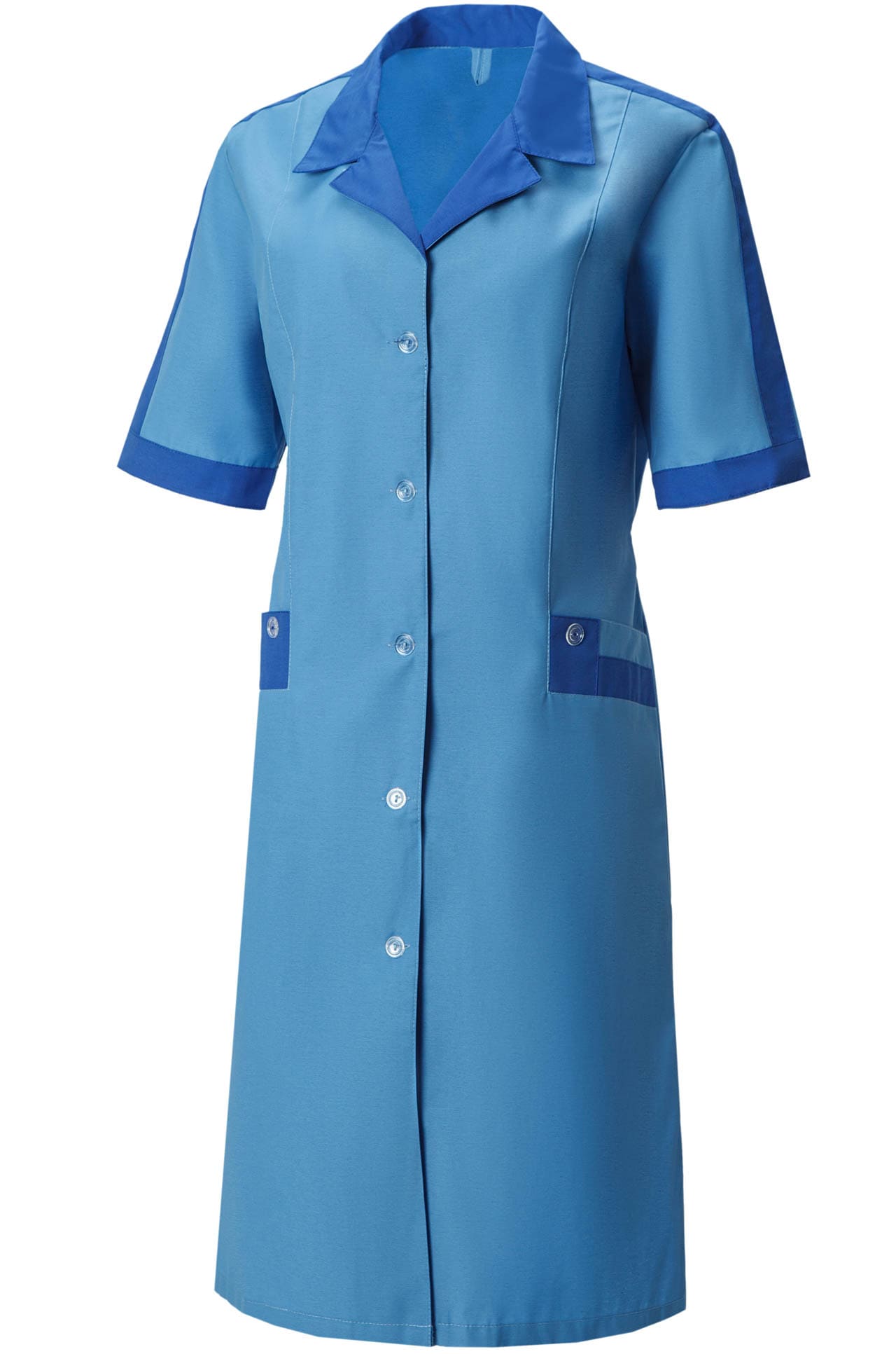 62854 Халат "Радуга NEW" короткий рукав голубой василек  Одежда для обслуживающего персонала  размер 62 Спецодежда 