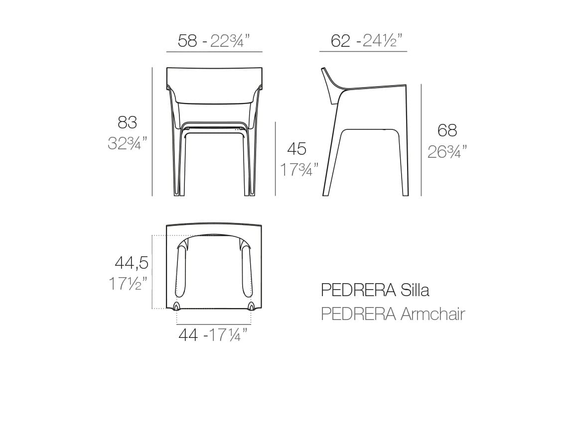 Штабелируемый садовый стул с подлокотниками Vondom Hidra ARCH-00088672 - Вид №11