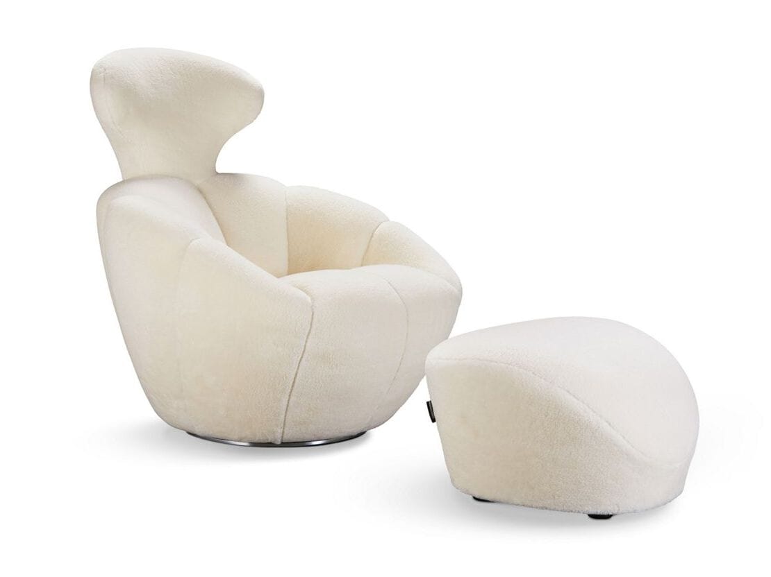 Тканевое вращающееся кресло с подголовником ROCHE BOBOIS ASTREA LOUNGE ARCH-00005601 - Вид №1