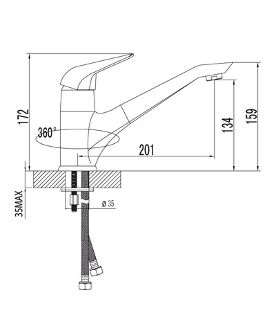 LM4204C Смеситель для кухни LEMARK POSEIDON  - Вид №1