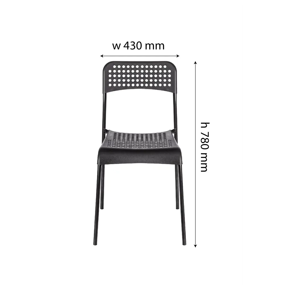 Стул 39x77x47 см ножки металл/сиденье ПВХ цвет черный Santreyd Стул черный STLM-2144908 - Вид №3