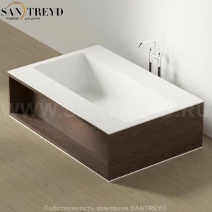 Ванна свободностоящая CARTESIO W с местом хранения с двух сторон коричневый дуб