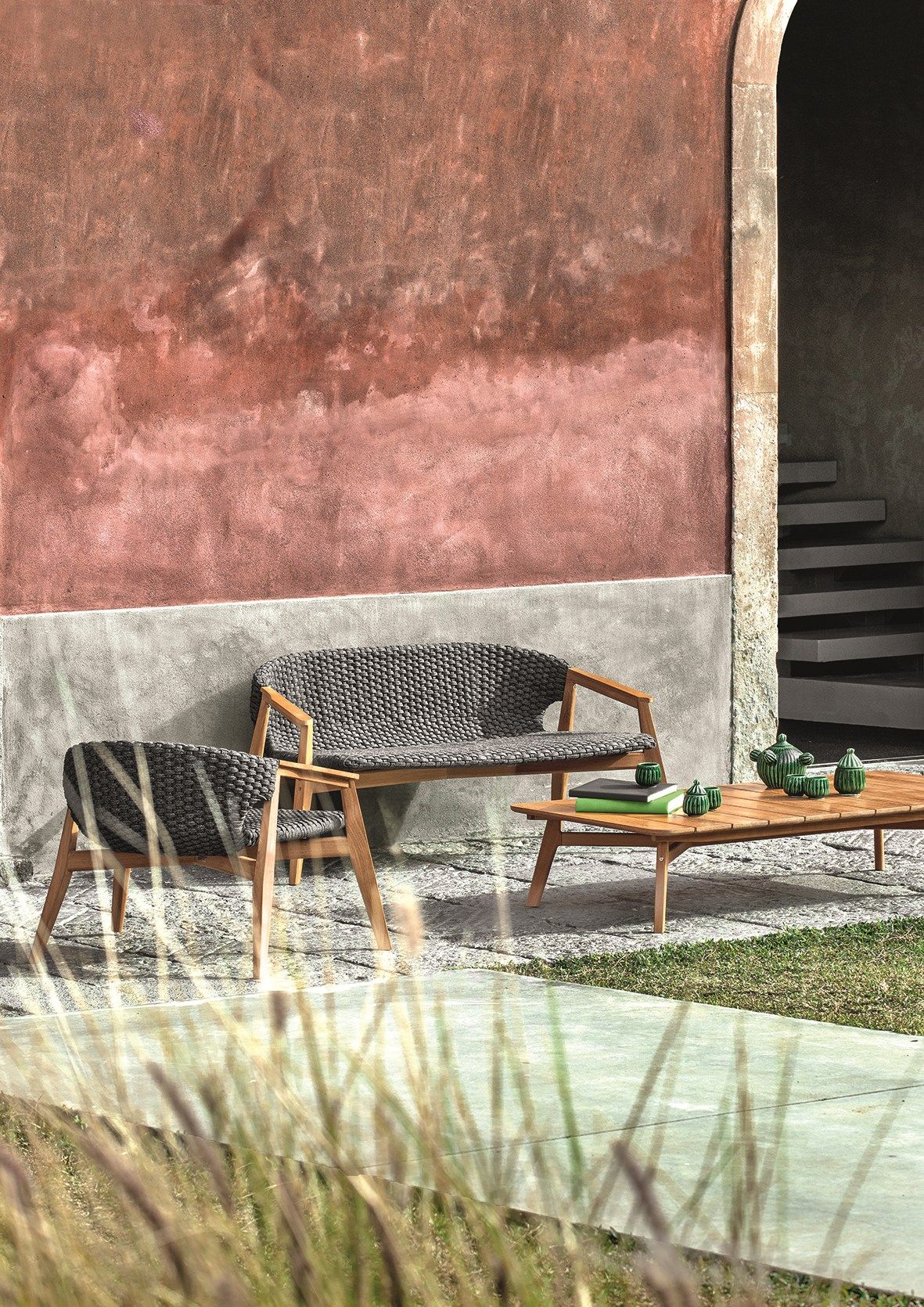 Синтетическая ткань садовое кресло с подлокотниками Ethimo Knit ARCH-00122669 - Вид №3