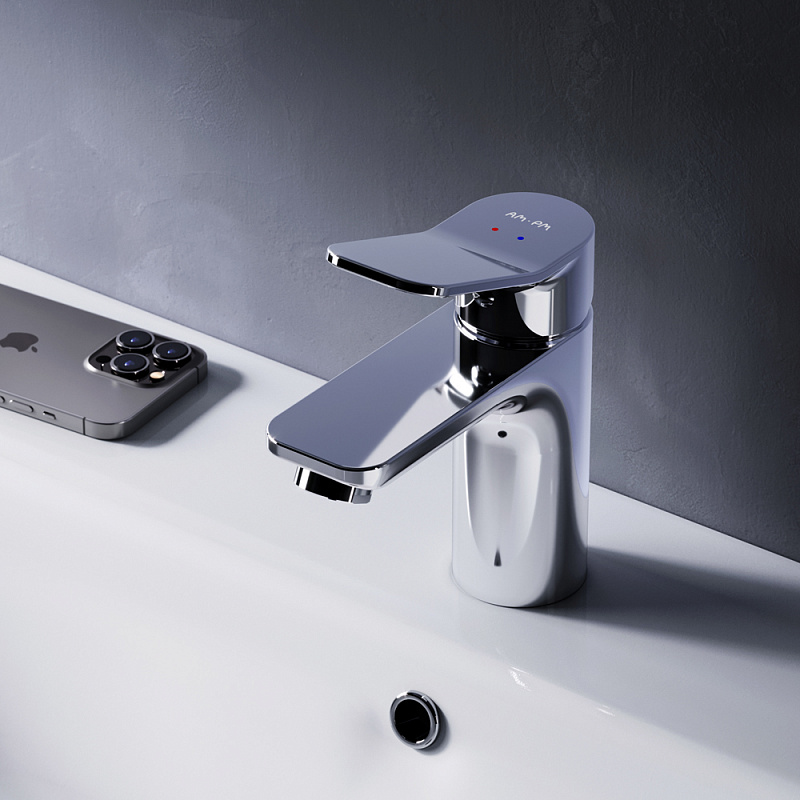 F85A82100 смеситель для умывальника с д/к излив 100 мм хром шт AM.PM X-Joy 