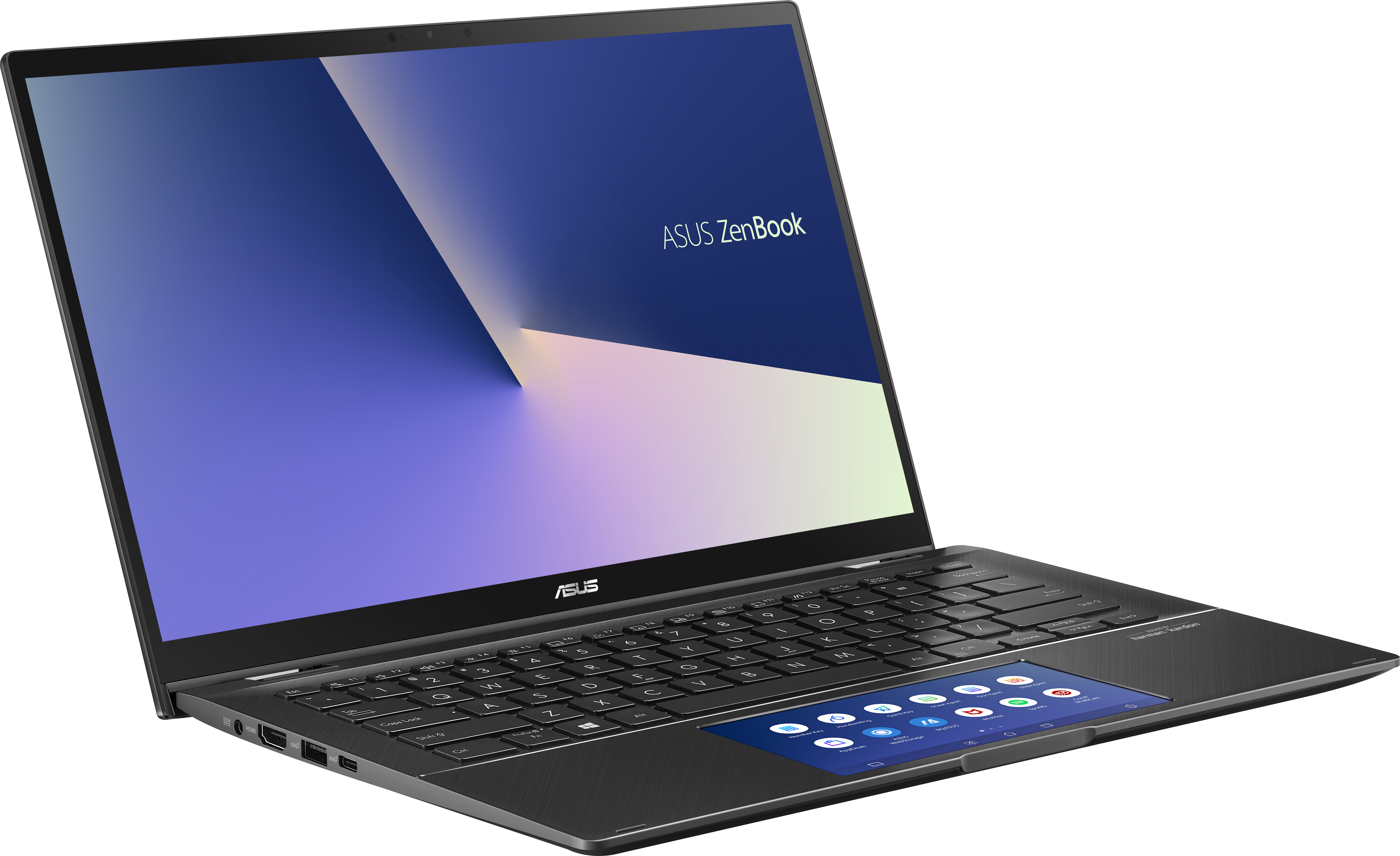 90NB0NW1-M00570 ux463fa-ai043t flip touch +stylus+bag+cable xmas 14"(1920x1080 ips)/touch/intel core i5 10210u(1.6ghz)/8192mb/256ssdgb/nodvd/int:intel uhd graphics 620/cam/bt/wifi/war 1y/1.4kg/gun grey/w10 + screenpad ASUS Santreyd  - Вид №3