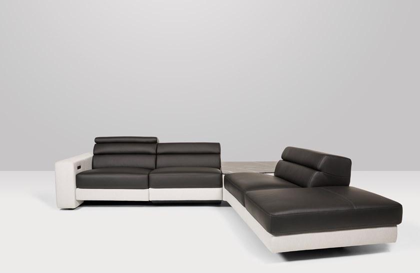 Recor Home Угловой диван обитый кожей с шезлонгом Positano sun-id-1498972 - Вид №2