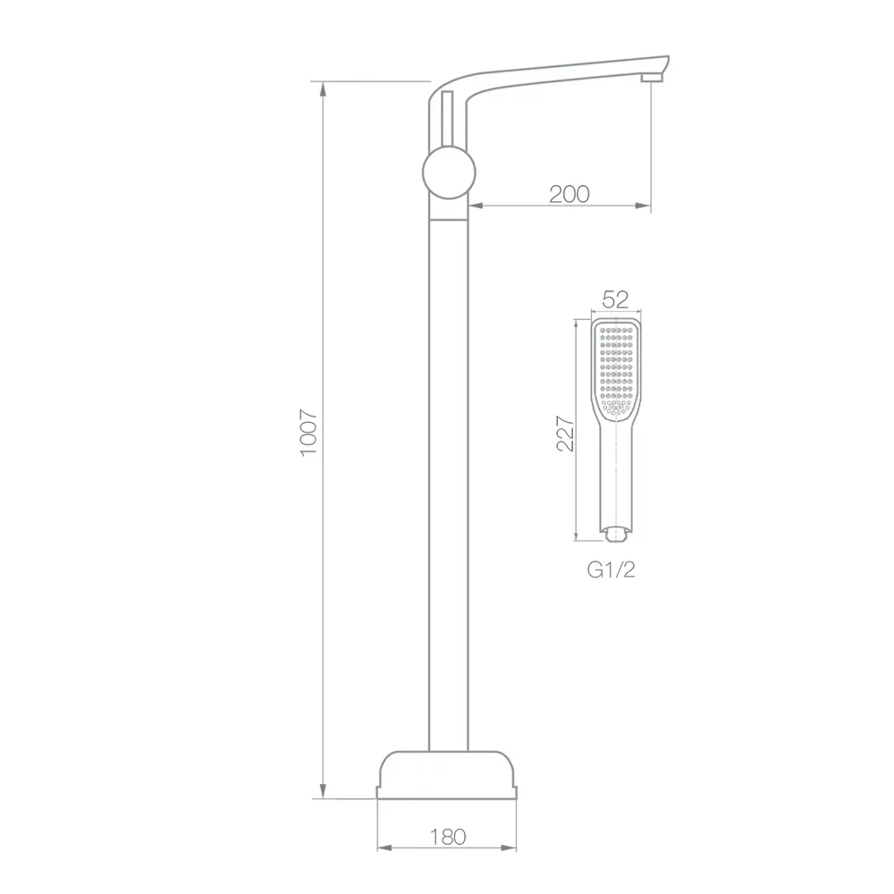 Смеситель для ванны Culto Klod напольный однорычажный цвет хром STLM-2179473 - Вид №6