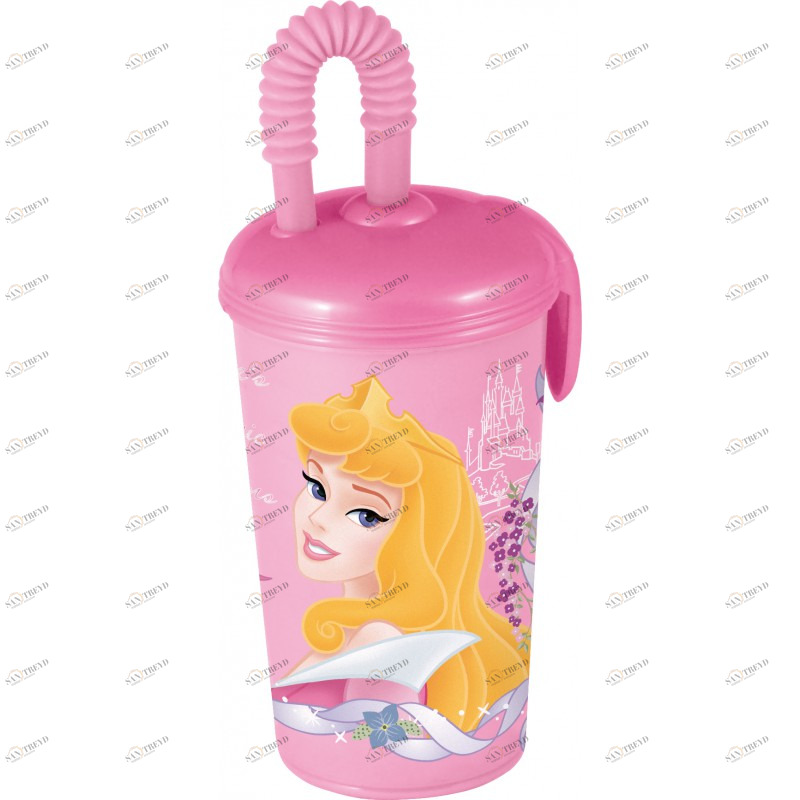 Стакан с соломинкой "Принцессы", 450 мл STOR ПРИНЦЕССЫ 336006 Розовый Santreyd 