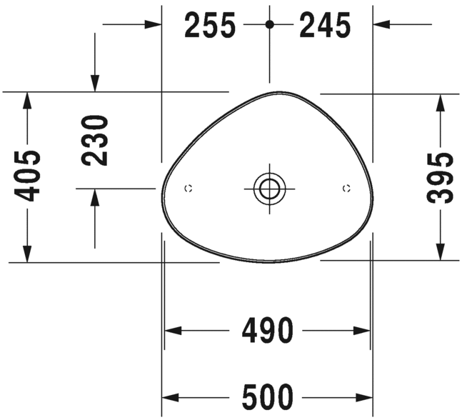 2339500000 Накладная раковина на столешницу  овальная Duravit Cape Cod - Вид №1