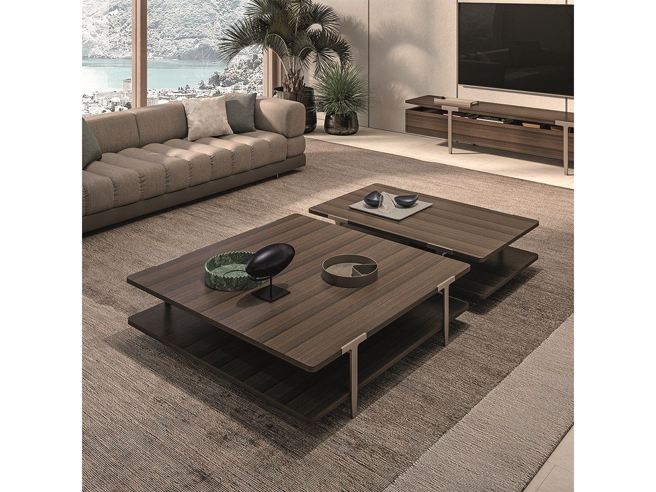 Деревянный квадратный низкий журнальный столик Turri Domus ARCH-00106699 - Вид №1