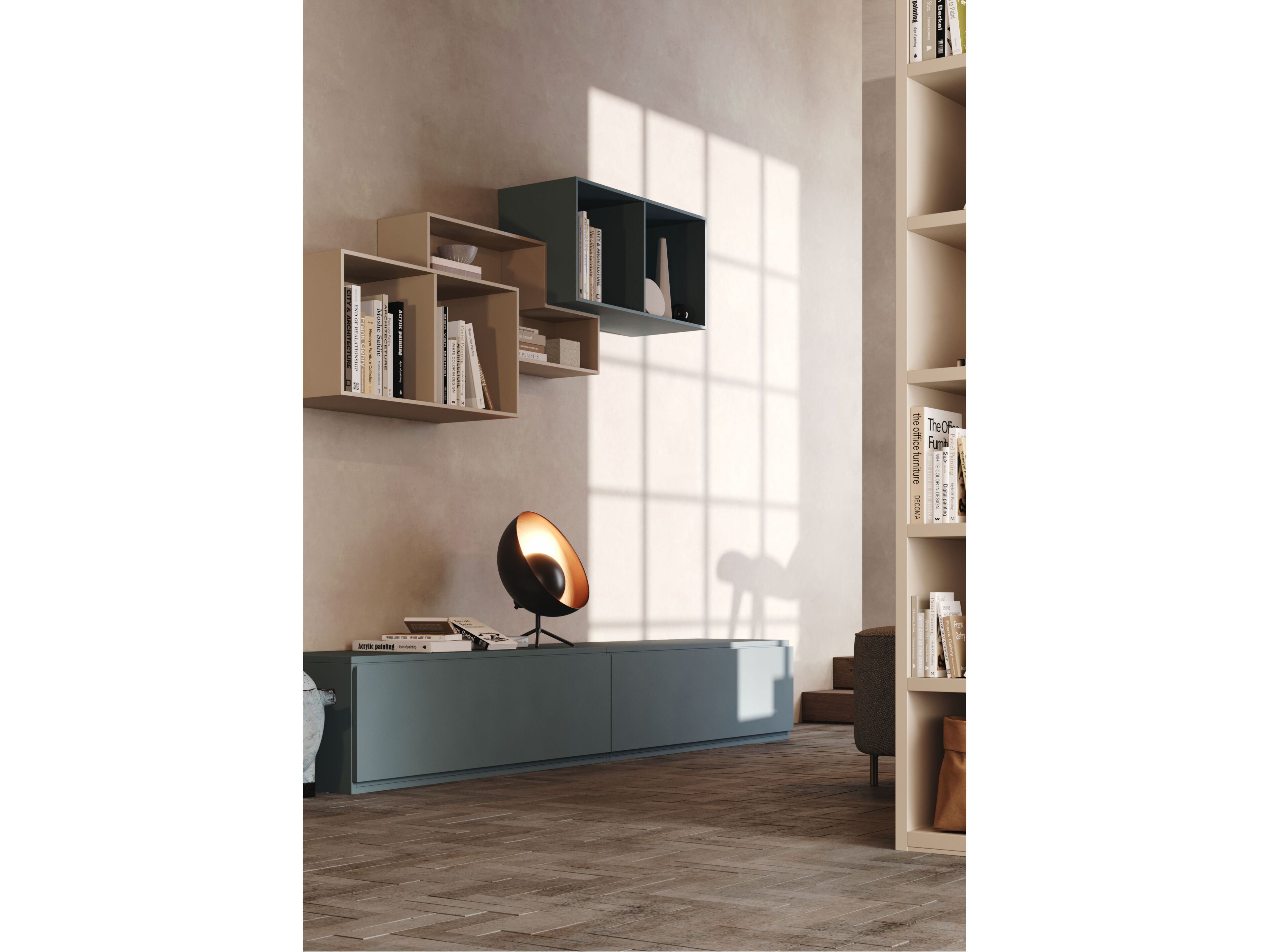 Деревянная секционная прихожая с зеркалом Giessegi день за днем ARCH-00149896 - Вид №1