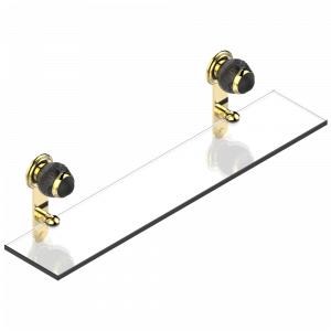 A2K-564 Полка стеклянная 60 cм с кронштейнами Thg-paris Panthere с чёрным хрусталём Золото