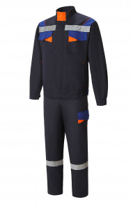 69402 Костюм "Энерджи" темно-синий-оранжевый  Летняя спецодежда  размер 56-58/182-188