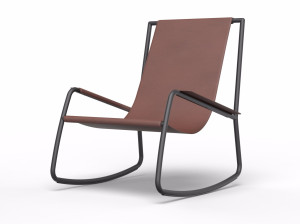 Кожаное кресло-качалка