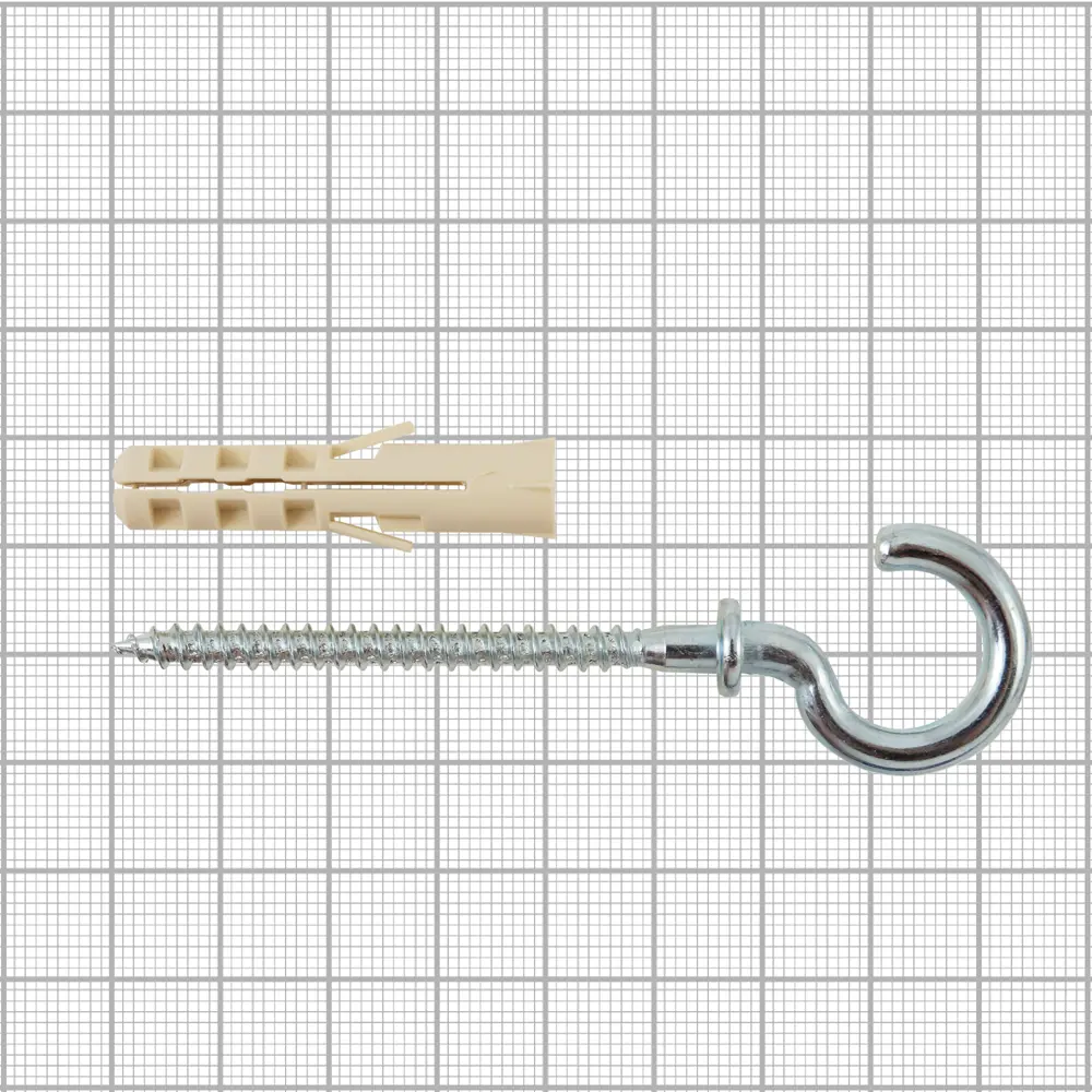 Крюк-полукольцо с манжетой 4.5x85 мм, сталь оцинкованная, 2 шт ЕВРОПАРТНЕР STLM-2030182 - Вид №2