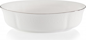 10538173 Lenox Блюдо для горячего глубокое Lenox "Ханна,платиновый кант" 21,5см Фарфор костяной