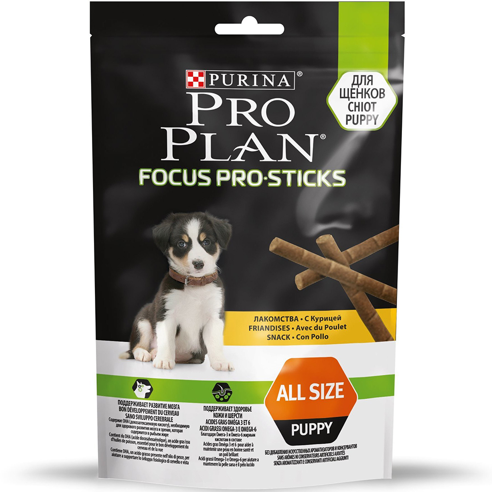 ПР0054743 Лакомство для щенков снек FocusPro Sticks курица 126г Pro Plan 