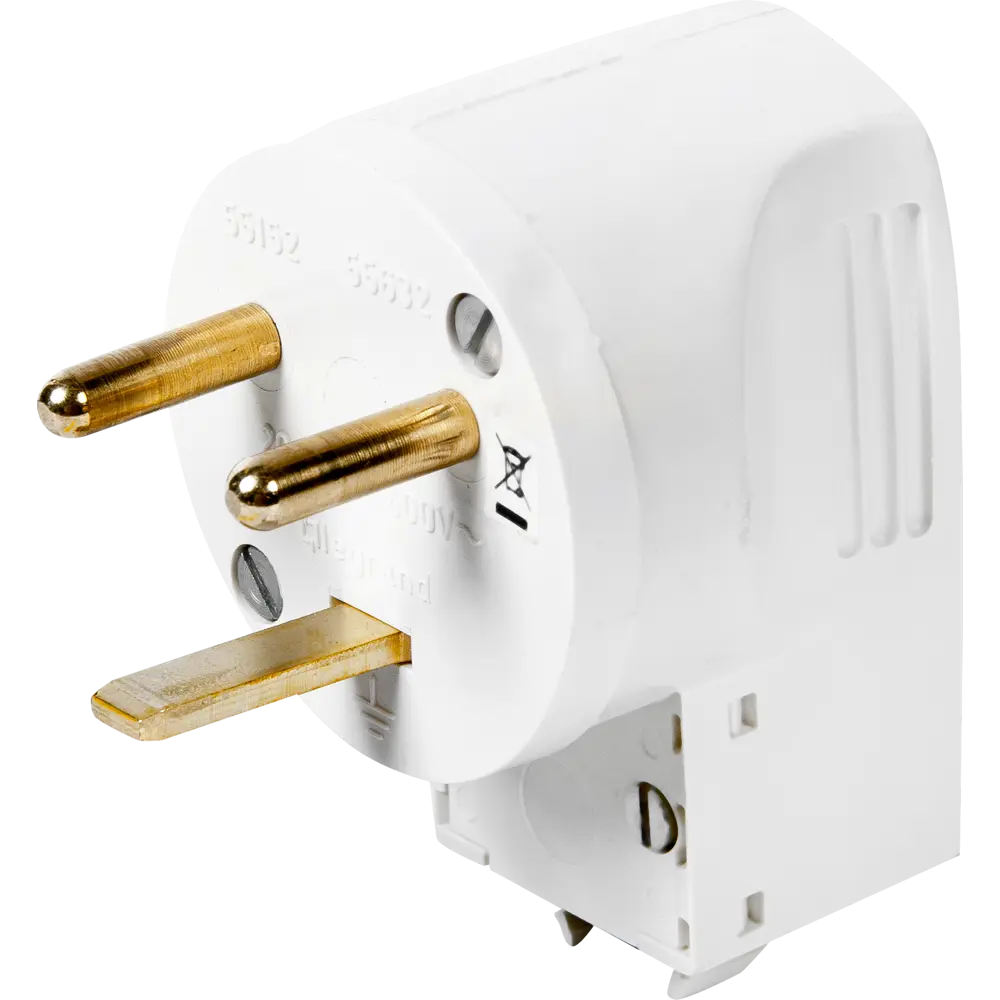 Вилка с заземлением Legrand силовая для плиты 20 А 250 В цвет белый STLM-2169215