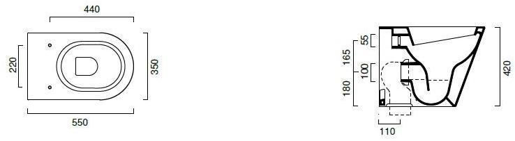 Приставной унитаз напольный Белый CERAMICA CATALANO New zero Италия sun-id-1429859 - Вид №3