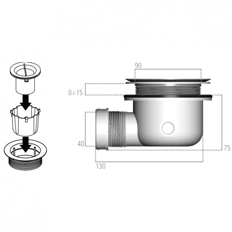 K936367 Слив для поддонов Ideal Standard ULTRAFLAT S  - Вид №2